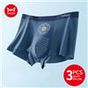 MiiOW 3 pezzi boxer intimi da uomo in seta di ghiaccio traspirante senza soluzione di continuità boxer sexy 5A mutandine da uomo antibatteriche boxer maschili
