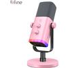 FIFINE Microfono dinamico FIFINE USB/XLR con controllo RGB/Jack per cuffie/muto, microfono per PC Gaming YouTube Live-Streaming AmpliGame-AM8P