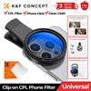 K&F CONCEPT Kit di filtri polarizzatori circolari K&F CONCEPT da 52 mm per telefono, filtro polarizzatore per obiettivo fotocamera, compatibile con iPhone 15 14 13.