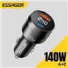 ESSAGER Caricabatterie per Auto Essager 140W PD Ricarica Rapida QC4.0 3.0 FCP Tipo C Caricatore USB Veloce per iPhone 16 15 Pro Xiaomi Caricatore Digitale