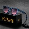 CATERSIDE Nuovi occhiali da sole quadrati punk retrò da uomo con montatura piccola, design personalizzato, occhiali da sole per donne, viaggi, feste, festival, regali