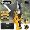 ELECTRIC GODDESS Sega a catena elettrica gialla senza spazzole da 8 pollici 1380W Sega da potatura da giardino professionale Utensile elettrico per perno batteria Dewalt 20V