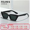 FELRES Occhiali da lettura colorati Cat Eye con montatura piccola alla moda Occhiali da presbite finiti da donna Occhiali da sole con paralume esterno Protezione UV