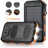 NONE Batteria esterna portatile per banche di energia solare da 20000 mAh con bussola a luce LED Alimentazione di backup esterna USB