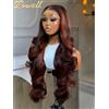 Lowell Parrucca Highlight Body Wave 13x6 HD Omber Lace Front in Capelli Umani Pre-Piumata 1B/30 Nero Marrone Colorati, Parrucche Frontali 13x4 HD Lace