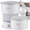 Adler Bollitore elettrico pieghevole 0,6 litri bianco compatto, sicuro, turistico, alta qualità, potenza 600 W