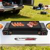 NONE Fornello da campeggio portatile a 2 fuochi, fornello a gas butano/gPL con accensione automatica da 2,5 kW con vassoio da forno + custodia per picnic all'aperto per barbecue