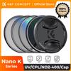 K&F CONCEPT Set di Filtri K&F CONCEPT Serie K 49-82mm UV/CPL/ND2-400/Black-Mist 1/4 con Panni per Pulizia per Obiettivi Nikon Canon Leica