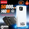 Lenovo 140W 500000mAh Ultra Capacity Power Bank Super Fast Charging CCC Portable Battery Charger For IPhone Samsung 2026 New