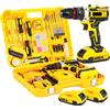 Seeiswork Trapano Avvitatore a Batteria 21V con Set di Accessori da 120 Pezzi, Coppia 45N.m, 25+3 Impostazioni di Velocità, Mandrino da 3/8 di Pollice, Cacciavite Elettrico