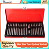 NONE Set di Attrezzi Podofo con Inserti per Cacciavite, 40 Pezzi, Esagonali, Torx, Spline, Attacco da 1/2 e 3/8 Pollici, Set di Inserti a Impatto M5 M6