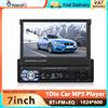 podofo Autoradio Podofo 1Din con Schermo Touch Retrattile HD da 7 Pollici, Mirror Link, Lettore Multimediale, Bluetooth, FM, USB, AUX, EQ Audio, MP5