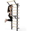 NONE Struttura da Arrampicata a Parete con Barre per Trazioni e Dip - Rack da Arrampicata per Interni da 220 cm, Montabile a Parete - Struttura da Arrampicata in Legno per Adulti