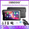 ESSGOO Navigatore GPS Portatile per Moto da 5 Pollici, Wireless, Carplay Android Auto, IP67 Impermeabile, Bluetooth, Touch Screen, USB, TF