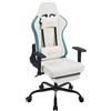 WOLTU Sedia da Gaming Girevole con Massaggio, Sedia Ergonomica da Ufficio per Gamer con Ruote, Poggiatesta, Poggiapiedi e Cuscino Lombare