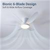 NONE Lampada Ventilatore da Soffitto LED Minimalista, 6 Velocità, 3/6 Pale, Telecomando, Motore DC Silenzioso Reversibile, per Arredamento Interno