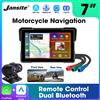 Jansite DVR per moto da 7 pollici, navigazione GPS, CarPlay wireless, Android Auto, IPX7, impermeabile, per casco, Bluetooth, Airplay, doppia fotocamera, schermo per cruscotto, Mirror-Link