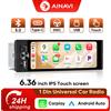 AINAVI Autoradio 1Din con Schermo IPS da 6,36 Pollici, Carplay Wireless, Android Auto, Lettore MP5, Stereo Bluetooth, SWC, FM, USB, TF, Ricarica Type-C