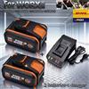 Ddadache Batteria Worx WA3551 6000mAh/8000mAh 20V per Utensili Elettrici Senza Fili, Batteria di Ricambio WA3572 WA3553 WX390 WX176 WX178