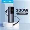 Vention Power Bank da 200 W 27000 mAh con cavo USB-C retrattile integrato, caricabatterie esterno portatile per laptop, display TFT intelligente