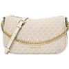 Michael Kors Carmela - Borsa a tracolla convertibile, misura media, colore oro hardware/MK Signature/crema chiaro