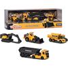 Majorette Volvo 212057287SDN - Set di 4 veicoli da costruzione in metallo, con ruota libera e parti mobili, a partire da 3 anni, multicolore