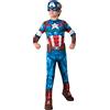 Rubie's Costume Capitan America Costume da Capitan, Bambini, Blu, L 9-10 anni (152 cm) Carnevale