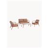 Bizzotto Set salotto da giardino con cuscini Miravet, set da 4 -