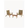 Macabane Set da giardino in legno di acacia Vick, set da 3 -