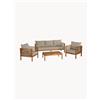 Macabane Set salotto da giardino in legno di acacia Vick, set da 4 -