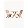 Macabane Set da giardino pieghevole in legno di teak Fun, set da 3 -