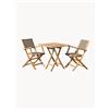 Macabane Set da giardino pieghevole in legno di teak Fun, set da 3 -