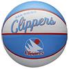 Wilson Mini Pallone da Basket NBA TEAM RETRO BSKT MINI, Utilizzo Outdoor, Gomma, Misura Mini, Bianco/Blu (Los Angeles Clippers)
