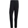 adidas Uomo Essentials French Terry Tapered Elastic Cuff 3-Stripes Pants, black/olive strata, S