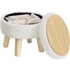 SONGMICS Pouf Contenitore, Poggiapiedi in Tessuto Bouclé, 31 x 31 x 29 cm