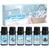AESHORY Oli Essenziali per Diffusori Lavanderia 6x10ml | Olio Essenziale Naturali Profumate per Aromaterapia, Candele Fai Da Te, Massaggio Rilassante, Yoga, SPA, Bagno, Profumo Casa