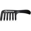 Strähnenboy Pettine per ricci con denti molto grossolani, nero, 16,5 cm, flessibile, 6 denti larghi, fatto a mano, pettine tascabile (053 bl)