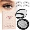 Higu clace Ciglia Finte Magnetiche con applicatore, Ciglia Finte Magnetiche Naturali, non c'è bisogno di colla magnetica per Ciglia facile da indossare e rimuovere (BLACK-A)