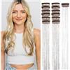MAOSHYMS 12 Pezzi Ciocche per Capelli Glitter Argentata, Extension Capelli Brillantini, Extension Clip-in Argentate Glitterate per Capelli, Hair Tinsel Extensions Brillantini per Festival Feste (Rrgentato)