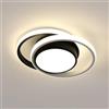 Comely - Plafoniera LED rotonda da Soffitto nera, potenza di 32W, 3600LM. Plafoniera moderna adatta ad soggiorna, cucina, camera da letto o corridoio. Luce Naturale 4500K e colore esterno nero