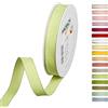 Halbach Seidenbänder Nastro decorativo con bordi in lino, larghezza: 15 mm, lunghezza 20 m, nastro per regali, decorazione fai da te, colore: verde/lino