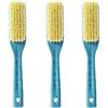 PARENCE.- Set di 3 Spazzoloni con Setola Indurita con Manico/Multiuso - Pulizia Scarpe, Piatti, Lavelli, Lavabi, Manicure, Superfici - 17x3,5 cm (Blu)