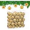 Relaxdays Palline di Natale, Set da 50 Palle Albero, Addobbi Natalizi, ∅ 6 cm, Sfere in Plastica Lucida e Opaca, Dorate