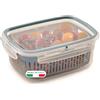 Snips Veggie SnipsLock - Contenitori per Alimenti Rettangolare, Contenitore per Cibi 1,8L, Cestello Rimovibile, 4 Chiusure di Sicurezza e Guarnizione Salva Freschezza 22.5x17.7x9 Azzurro Made in Italy