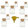 Viva Haushaltswaren G2080050/Set1/X - Vasetti in Vetro, 10 Pezzi capacità: 50 ml, con Tappo in Sughero, per spezie, Sale, regalini, ECC, Imbuto Incluso, Colore Imbuto: Giallo