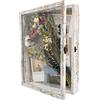 GraduationMall 28x35cm Cornice Shadow Box Cornice Portafoto con Vetrina,per Cimeli, Bouquet, Medaglie e Foto, Scatola per Ricordi, Bianco Retrò