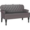 IKAYAA Divano da Salotto Divanetto a 2 Posti con Braccioli Panca Chesterfield per Soggiorno Ufficio 119,5 x 64,5 x 75 cm-Grigio-