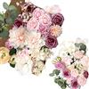 OrgMemory Fiori Artificiali, Fiori Rosa Antico, Rose Finte Schiuma, Fiori per Decorazioni, Fiori Finti per Matrimonio (Champagne Rosa Polveroso)