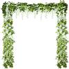 Syhood 4 Pezzi Ghirlanda di Glicine Artificiale per Nozze Giardino, Bianco | 26 Feet di Lunghezza, Vite di Glicine, di Seta Artificiale, Fiori Appesi, per Decorazione Nozze, Giardino Festa