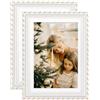 Rieeyrslza Cornice Decorativa Vintage A4 2 Pezzi Cornici Dorate con Filigrana 21x29,7 CM Vintage per Foto Rustico Portafoto Pannello Acrilico Cornice Barocca con Staffa Fit Famiglie Uffici(Bianco 2Pz)